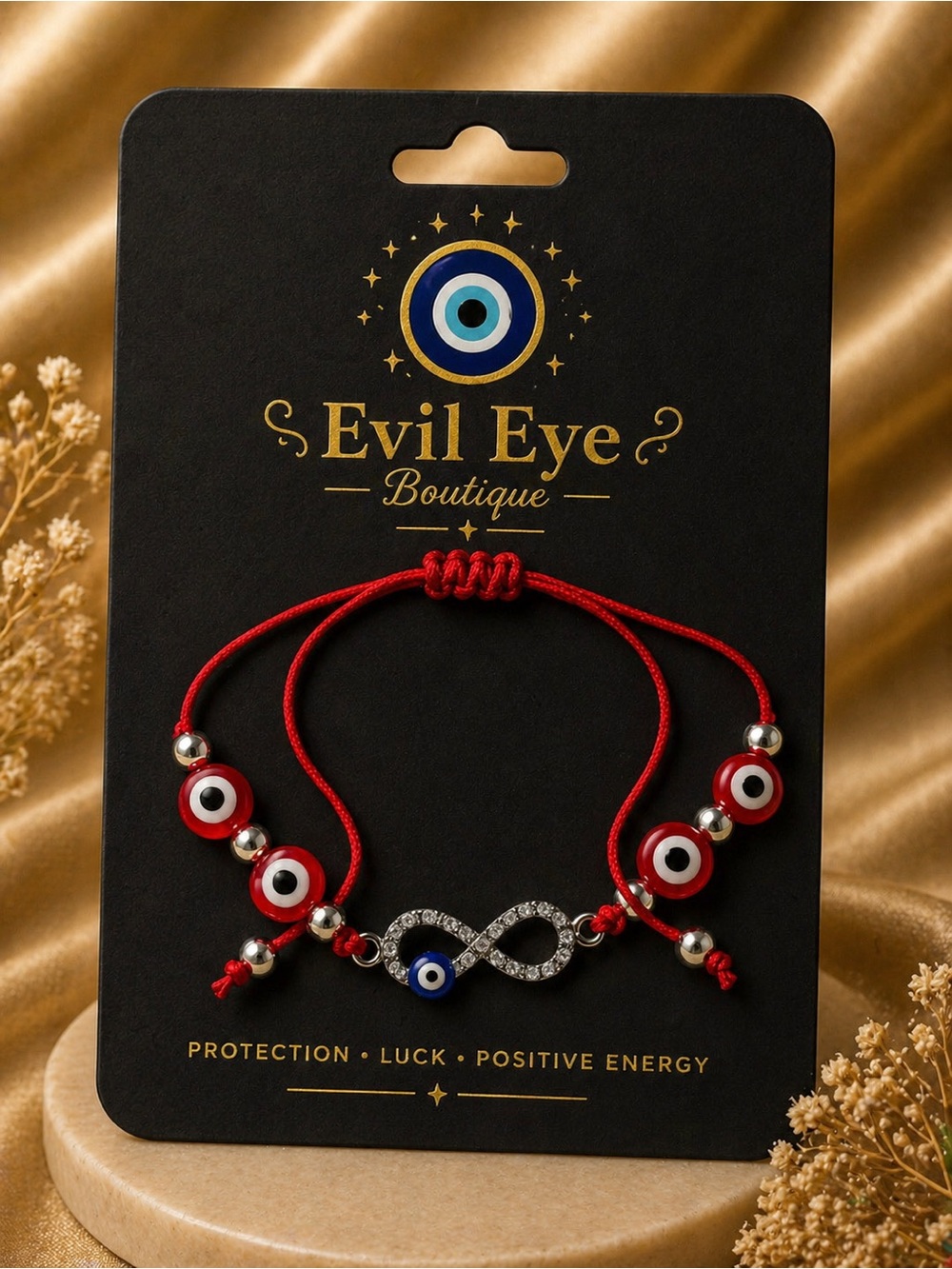 🧿Evil Eye Boutique Red Cord Bracelet with Infinity Charm